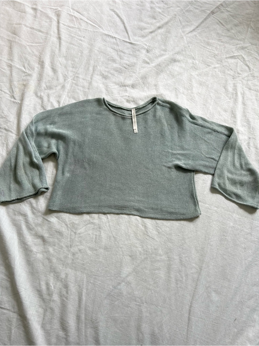 Babaton Oversized Sage Green Knit Sweater Crewneck Relaxed Fit